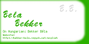 bela bekker business card