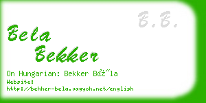 bela bekker business card